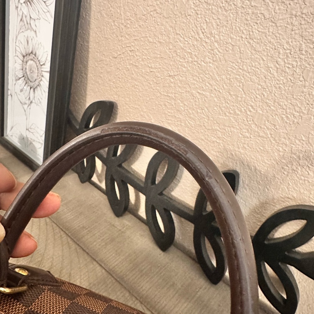 Louis Vuitton Brown Damier Ebene Speedy Bandoulière with Pink Accent Scarf - Picture 12 of 16